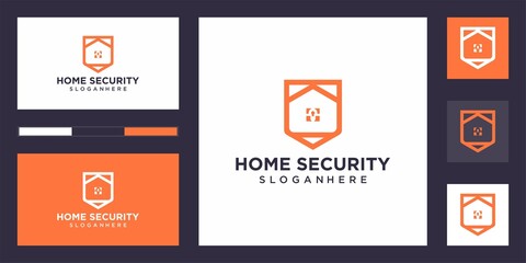 Luxurious home security design logo that inspires. Premium Vector
