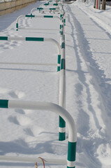 Naklejka premium 雪の駐車場