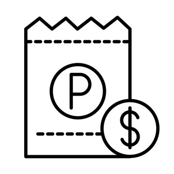 Parking Ticket Money Transport Line Style Icon Design