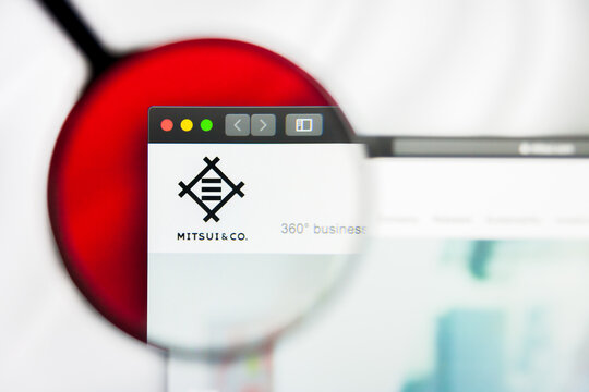 New York, New York State, USA - 21 May 2019: Illustrative Editorial of japanese company Mitsui and Co Ltd website homepage. Mitsui and Co Ltd logo visible on display screen.