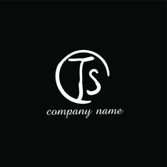 Ts Initial handwriting logo vector