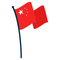 Waving flag of China