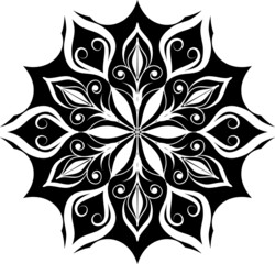 Creative mandala design. Black and white mandala.Mandalas for coloring book. decorative element.
