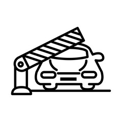 parking car barrier gate transport line style icon design