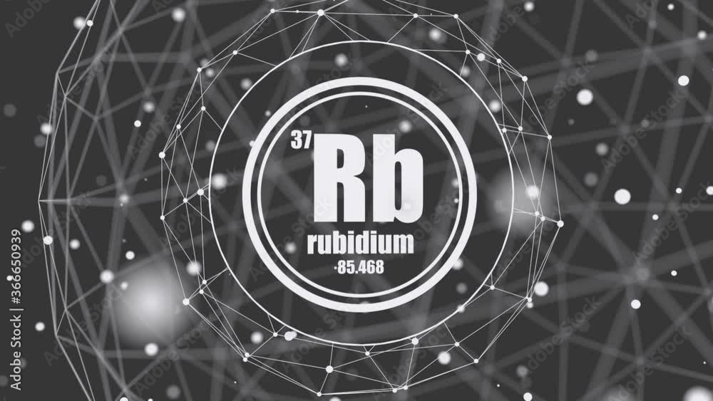 Wall mural rubidium chemical element. sign with atomic number and atomic weight. chemical element of periodic t - Wall murals