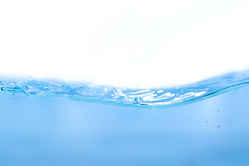 Water droplets moving in waves