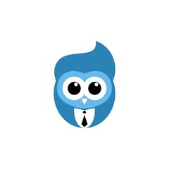 Flat Owl Business Face Logo Creative Design
