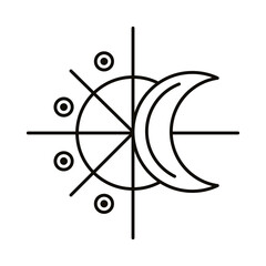 moon in faces positions zodiac symbol line style icon