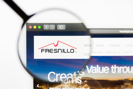 Los Angeles, California, USA - 10 March 2019: Illustrative Editorial, Fresnillo website homepage. Fresnillo logo visible on display screen