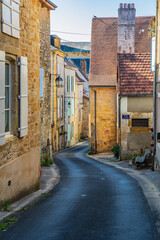 Narrow of street in the town of Excideuil.