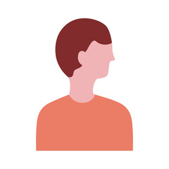 young man profile avatar character flat style icon