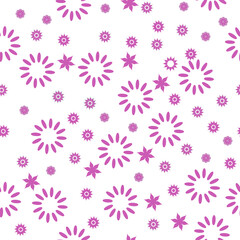 Floral design pattern. Cute seamless pink flowers on background. Vector illustration pattern for fabric, textile, gift wrapping, background, wallpaper, bullet journal, scrapbooking 