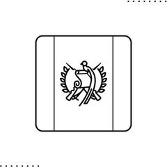 Guatemala square flag vector icon in outlines 