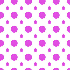 Seamless pink Circles on white background pattern vector illustration design. Great for wallpaper, bullet journal, scrap booking, 