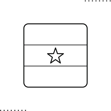 recommend clip art: Ghana square flag vector icon in outlines 