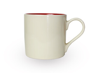 red cup isolated on white background,with Clipping Path.