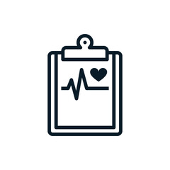 Medical clipboard outline icons. Vector illustration. Editable stroke. Isolated icon suitable for web, infographics, interface and apps.