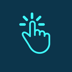 one finger tap outline vector to be used in web application and mobile application