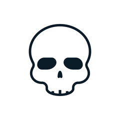 Skull outline icons. Vector illustration. Editable stroke. Isolated icon suitable for web, infographics, interface and apps.