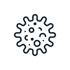 Microbe, bacterium, bacteria outline icons. Vector illustration. Editable stroke. Isolated icon suitable for web, infographics, interface and apps.