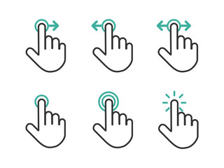 Touch screen gesture symbol icon vector