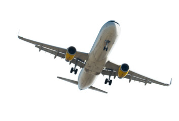 Fototapeta na wymiar Large passenger plane isolated on white background