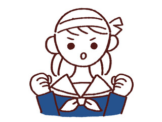 両手を握り気合を入れる女の子