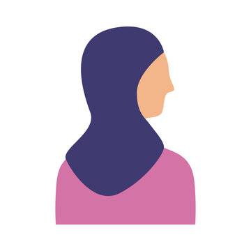 muslim woman profile avatar character flat style icon