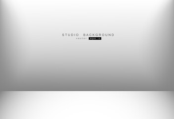 Empty White Studio room Backdrop. Light interior with copyspace for your creative project . Vector illustration EPS 10