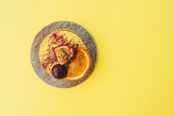 Raw homemade mango cake.