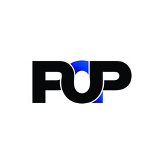 Letter POP simple logo design vector