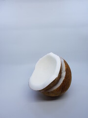 Fresh Coconut in White Photo Stock