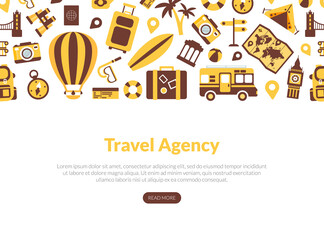 Travel Agency Landing Page Template, Tourism, Vacation, Journey Web Page, Mobile App, Homepage Vector Illustration
