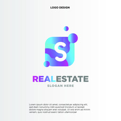 Letter S With Bubble, Initial Letter Logo For Your Company Name, Alphabet Logo Template Ready For Use, Modern Initial Logo