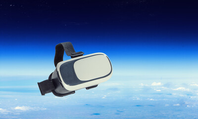 Image of floating virtual reality goggles