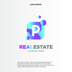 Letter P With Bubble, Initial Letter Logo For Your Company Name, Alphabet Logo Template Ready For Use, Modern Initial Logo