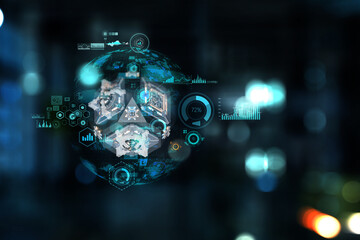 Technology and innovation concept . Mixed media