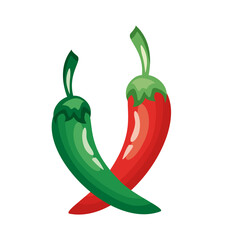 chili peppers healthy vegetable detailed style icon
