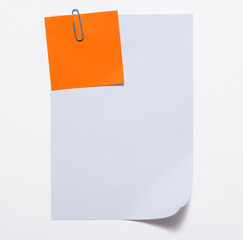 paper blank sheet isolated on white background.
