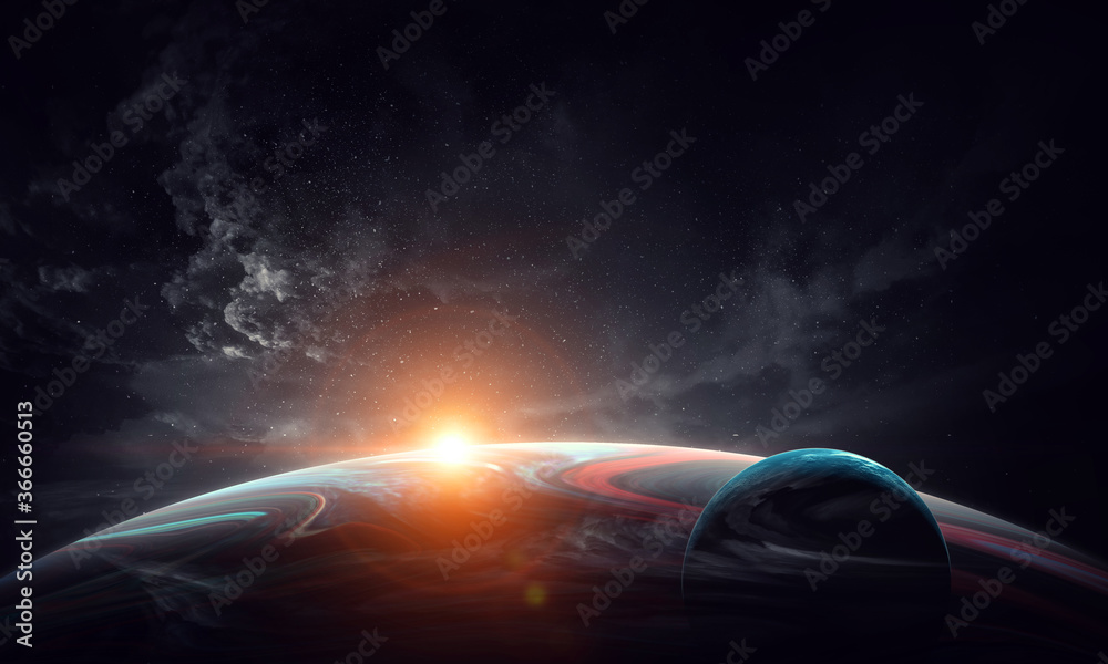 Poster Image of outer space. . Mixed media