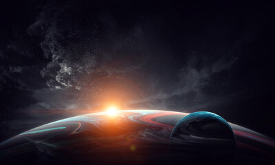 Image of outer space. . Mixed media