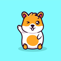 Obraz na płótnie Canvas Cute little hamster mascot design