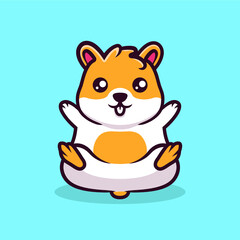 Cute little hamster mascot design