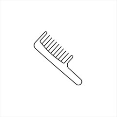 Brush for hair vector icon in linear style. Black outline isolated on a white background.