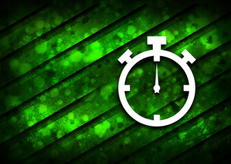 Stopwatch icon parallel natural green background illustration