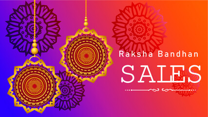 Happy raksha bandhan rakhi banner red background floral