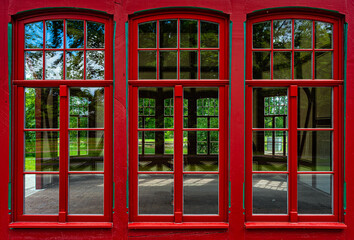 Fototapeta na wymiar Red window framework
