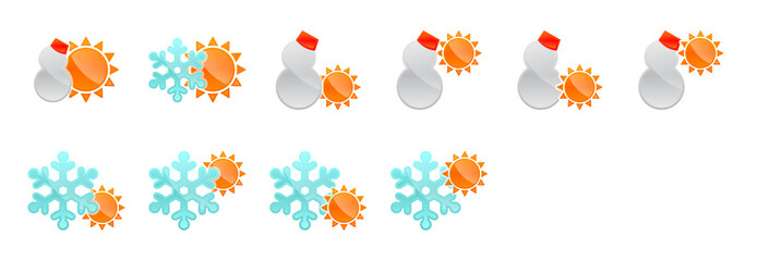 天気アイコン（雪＆氷メインの晴れセット）
