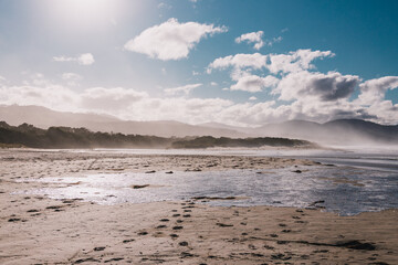 pristine untouched Australian beach in Marion Bay in Tasmania with no people