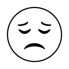 sad emoji face classic line style icon